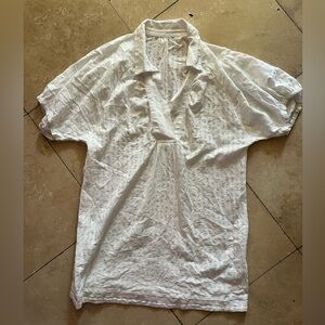 Womens Anthropologie Classic White Button Down Shirt